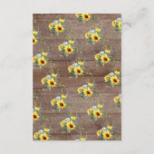 Rustiek Zonnebloem Baby shower Boek voor Baby Informatiekaartje (Achterkant)