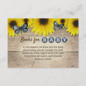 Rustiek Zonnebloem Baby shower Boekaanvraag Informatiekaartje (Voorkant)