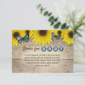 Rustiek Zonnebloem Baby shower Boekaanvraag Informatiekaartje (Staand voorkant)