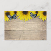 Rustiek Zonnebloem Baby shower Boekaanvraag Informatiekaartje (Achterkant)