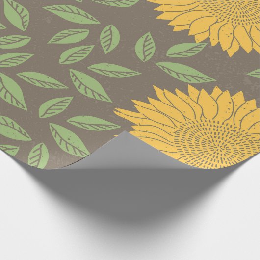 Rustiek Zonnebloem Bloom Wrapping Paper Cadeaupapier (Hoek)