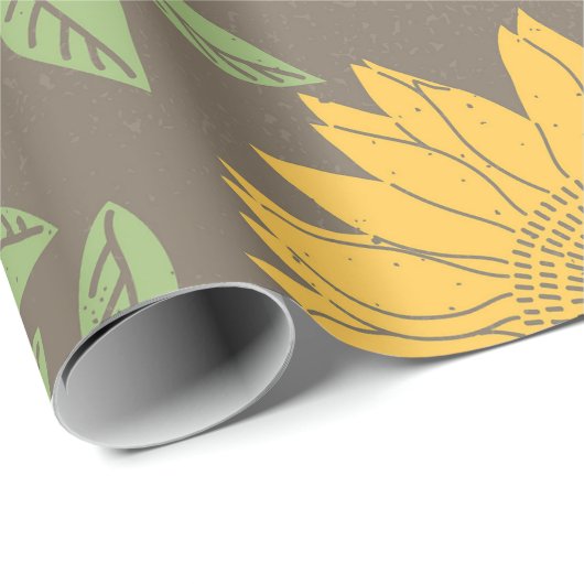 Rustiek Zonnebloem Bloom Wrapping Paper Cadeaupapier (Rol Hoek)