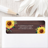 Rustiek Zonnebloem Bourgondië Roos Hout Etiket (Insitu)