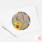 Rustiek Zonnebloem Bruiloft Label (Envelop)