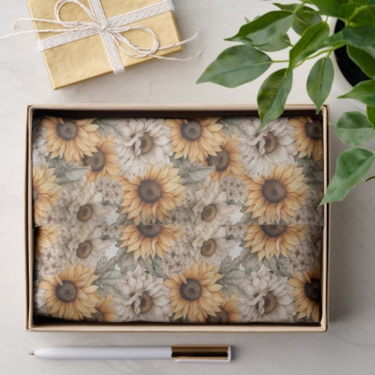 Rustiek Zonnebloem Decoupage Craft Tissue Papier (Geschenk)