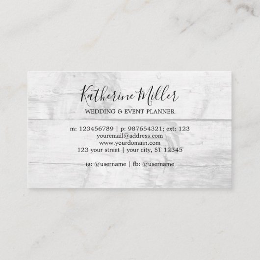 Rustiek Zonnebloem Eucalyptus hout Visitekaartje (Achterkant)