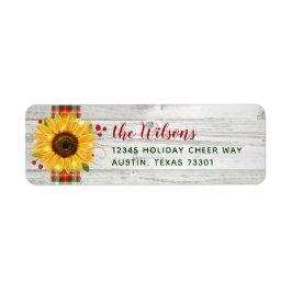 Rustiek Zonnebloem Hout Plaid Vakantie Retouradres Etiket