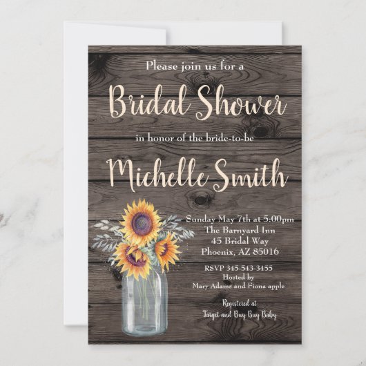 Rustiek Zonnebloem Land Bloemen Hout Vrijgezellenf Kaart (Voorkant)