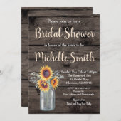 Rustiek Zonnebloem Land Bloemen Hout Vrijgezellenf Kaart (Voorkant / Achterkant)