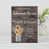 Rustiek Zonnebloem Land Bloemen Repetitie Diner Kaart (Staand voorkant)