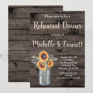 Rustiek Zonnebloem Land Bloemen Repetitie Diner Kaart