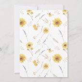 Rustiek Zonnebloem Lavendel Bloemen Vrijgezellenfe Kaart (Achterkant)