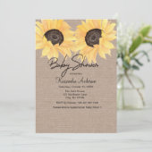 Rustiek Zonnebloem Neutraal Geslacht Baby shower Kaart (Staand voorkant)