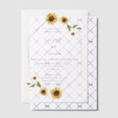 Rustiek Zonnebloem Ontwerp met Geometrisch Lijst Vellum Uitnodigingen (Offset (Uitnodiging))