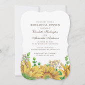 Rustiek zonnebloem repetitie diner. Land bloemen Kaart (Voorkant)