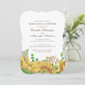 Rustiek zonnebloem repetitie diner. Land bloemen Kaart (Staand voorkant)