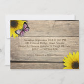 Rustiek Zonnebloem Roze Vlinder Baby shower | Meis Kaart (Achterkant)