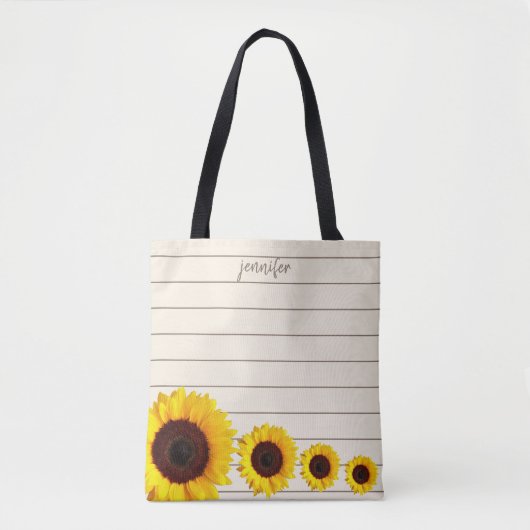 Rustiek Zonnebloem Schouder Tas (Voorkant)