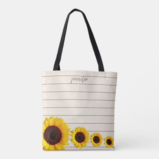 Rustiek Zonnebloem Schouder Tas (Achterkant)