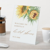 Rustiek Zonnebloem Script Vrijgezellenfeest Welkom Reclamebord Met Voetstuk (Insitu)