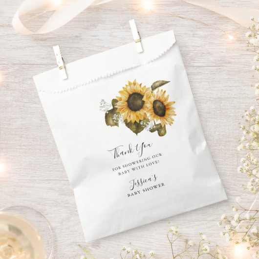 Rustiek Zonnebloem Thema Baby shower Bedankzakje (Geknipt)