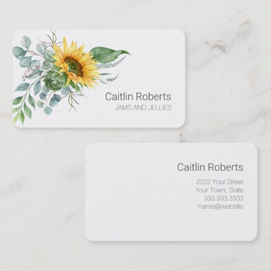 Rustiek Zonnebloem Visitekaartje Afsprakenkaartje (Voorkant / Achterkant)