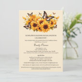 Rustiek Zonnebloem Vlinder Vrijgezellenfeest Kaart (Staand voorkant)