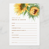 Rustiek Zonnebloem Vrijgezellenfeest Advies Informatiekaartje (Voorkant)