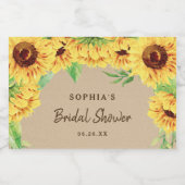 Rustiek Zonnebloem Vrijgezellenfeest Mousserende W Sparkling Wijnetiket (Enkel label)