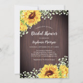 Rustiek Zonnebloem Wit Bloemen Houten Vrijgezellen Kaart (Voorkant)