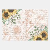 Rustiek Zonnebloemboeket  Letter Decoupage Inpakpapier Vel (Voorkant 2)