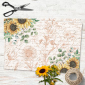 Rustiek Zonnebloemboeket  Letter Decoupage Inpakpapier Vel