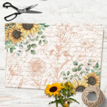 Rustiek Zonnebloemboeket  Letter Decoupage