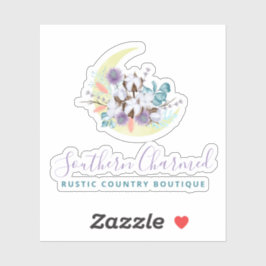 Rustiek Zuidelijk Land Katoen Bloemen Maan Logo Sticker
