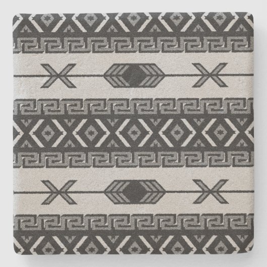 Rustiek zuidwesten Azteeks patroon kalksteen Stenen Onderzetter (Voorkant)