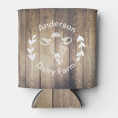 Rustiek Zuivel Boerderij Koe & Schuur Hout Blikjeskoeler (Voorkant)