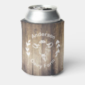 Rustiek Zuivel Boerderij Koe & Schuur Hout Blikjeskoeler (Blikje Achterkant)