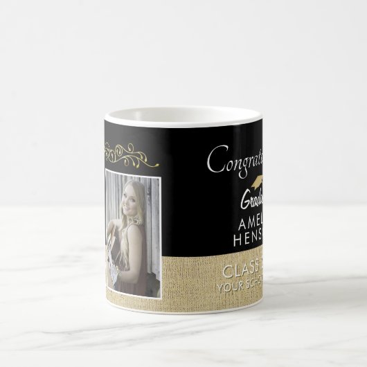 Rustiek Zwart Afstuderen 2 Foto Afstuderen Koffiemok (Center)