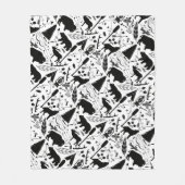 Rustiek Zwart Beer Herten Buffalo Woodland Pattern Fleece Deken (Voorkant)