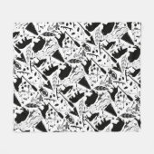Rustiek Zwart Beer Herten Buffalo Woodland Pattern Fleece Deken (Voorkant (Horizontaal))