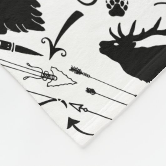 Rustiek Zwart Beer Herten Buffalo Woodland Pattern Fleece Deken (Hoek)