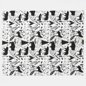 Rustiek Zwart Beer Herten Buffalo Woodland Pattern Fleece Deken (Voorkant (Horizontaal))