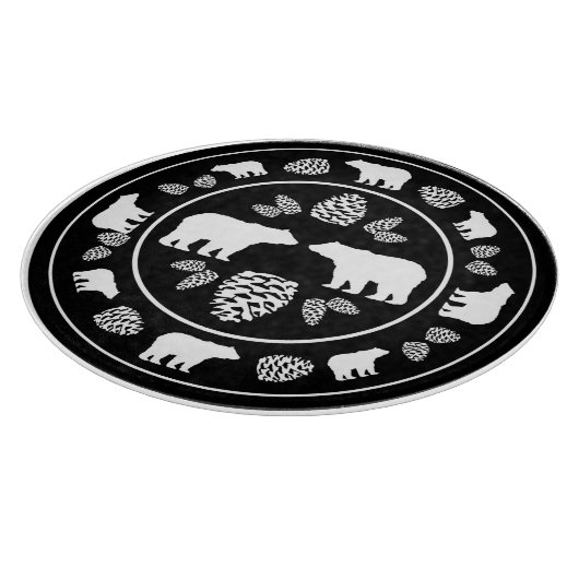 Rustiek zwart beer pinecone glassnijplank snijplank (Hoek)