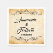  rustiek zwart bloeien servet (Voorkant)