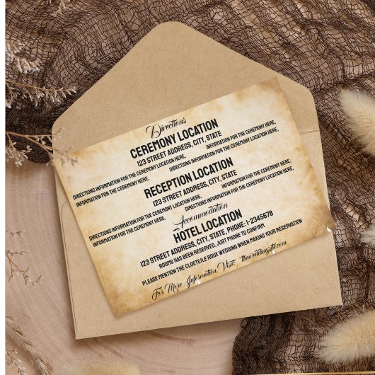  rustiek zwart bloeiend perkament informatiekaartje