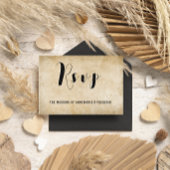  rustiek zwart bloeiend perkament RSVP kaartje