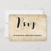  rustiek zwart bloeiend perkament RSVP kaartje (Voorkant)