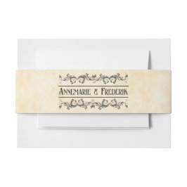  rustiek zwart bloeiend perkament uitnodigingen wikkel