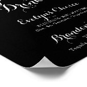 Rustiek zwart botanisch bord met handtekeningdrank poster (Hoek)