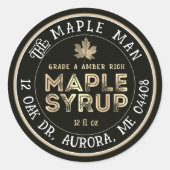 Rustiek zwart en goud esdoorn siroop label gouden  (Voorkant)